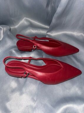 Vince Red Pointed Toe Flats